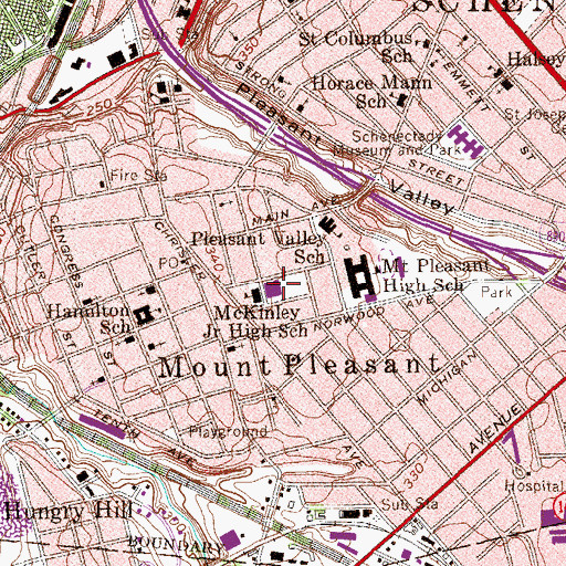 Topographic Map of Steinmetz Junior High School Annex, NY