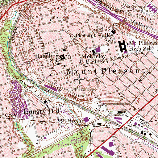 Topographic Map of Our Lady of Mount Carmel School, NY