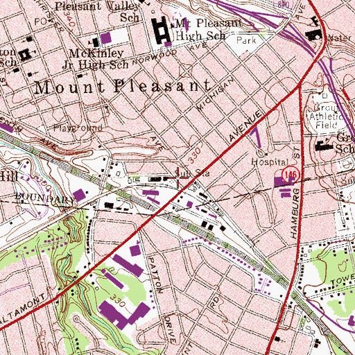 Topographic Map of Niagara-Mohawk Power Corporation Chrisler Avenue Sub-Station, NY