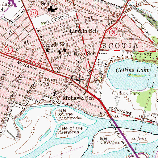 Topographic Map of First Baptist Church of Scotia, NY