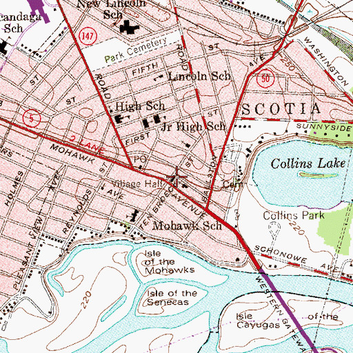 Topographic Map of Scotia Fire Department, NY