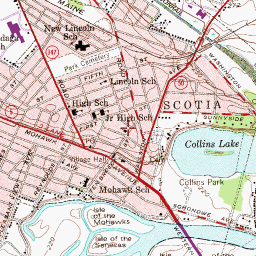 Topographic Map of Scotia United Methodist Church, NY