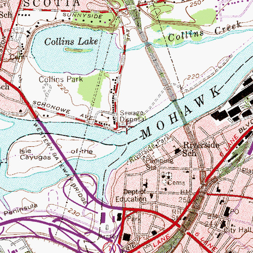 Topographic Map of Village of Scotia Sewage Disposal Plant, NY