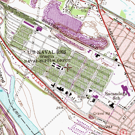 Topographic Map of Scotia Naval Supply Depot (historical), NY