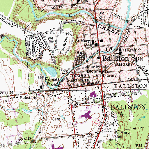 Topographic Map of Benedict Memorial Hospital (historical), NY