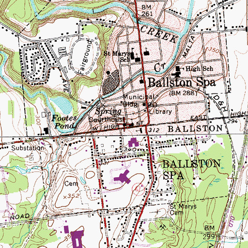 Topographic Map of Saratoga County Jail (historical), NY