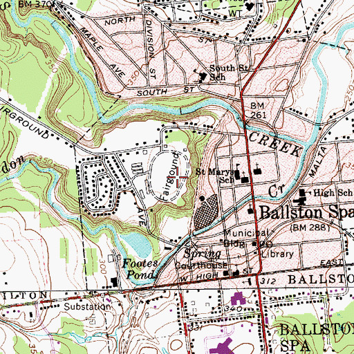 Topographic Map of Saratoga County Agricultural Society Fair Grounds, NY