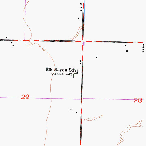 Topographic Map of Elk Bayou School, CA