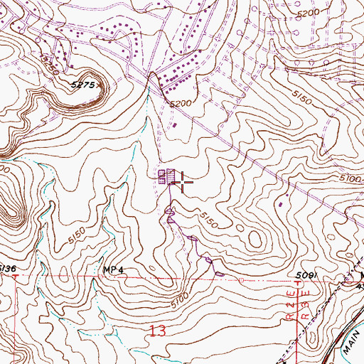 Topographic Map of Petroglyph Elementary School, NM