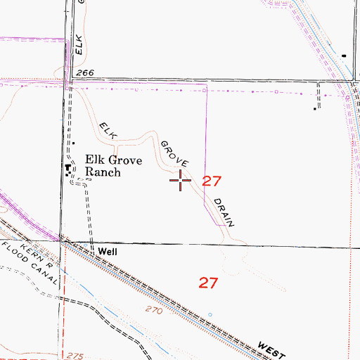 Topographic Map of Elk Grove Drain, CA