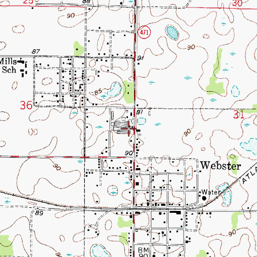 Topographic Map of Sumter County Farmers Market, FL