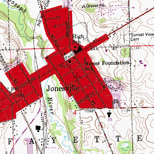 Topographic Map of Grosvenor House Museum, MI