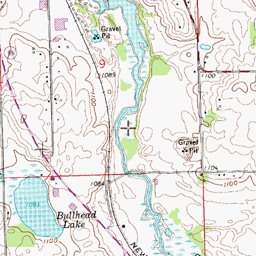 Topographic Map of Mill Race Golf Club, MI