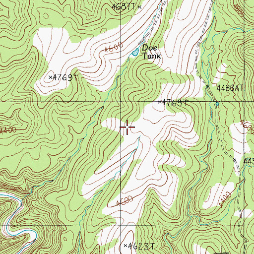 Topographic Map of Doe Tank, AZ