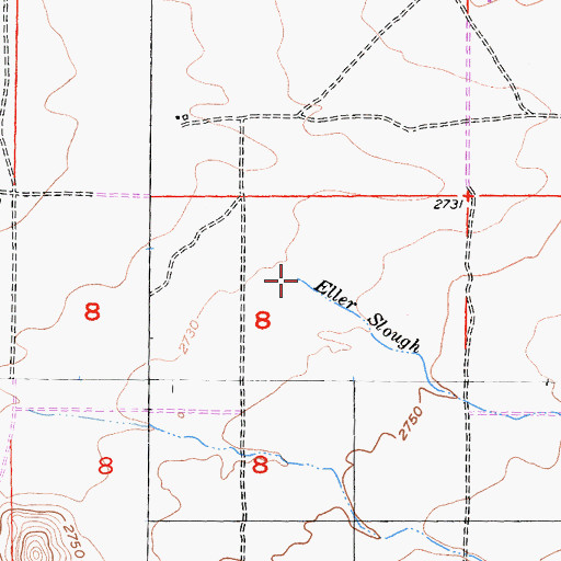 Topographic Map of Eller Slough, CA
