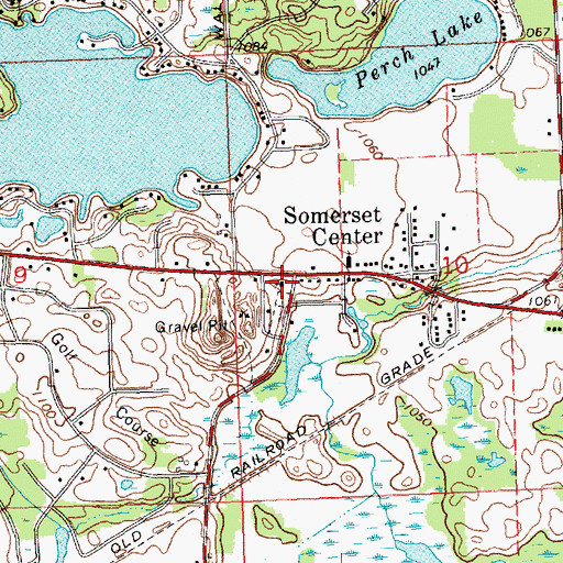 Topographic Map of Somerset Center Methodist Church, MI