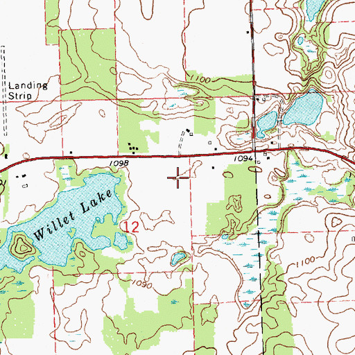 Topographic Map of Willits Lake Family Campground, MI