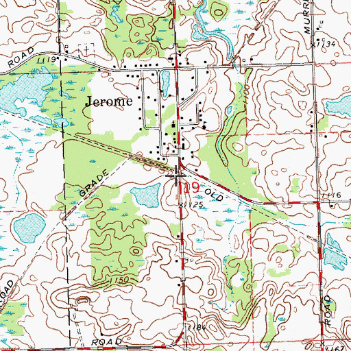 Topographic Map of Jerome Station (historical), MI