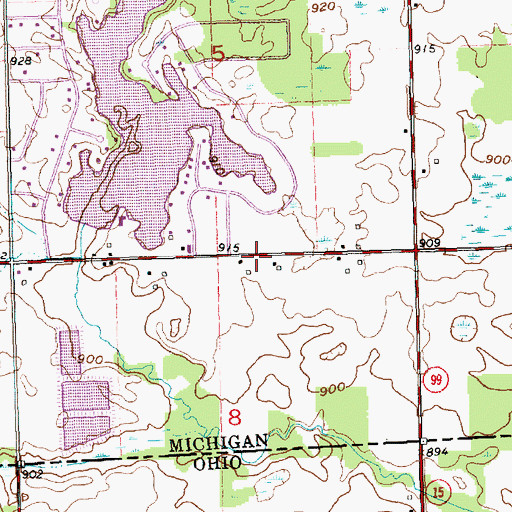Topographic Map of Lake View United Brethren Church, MI
