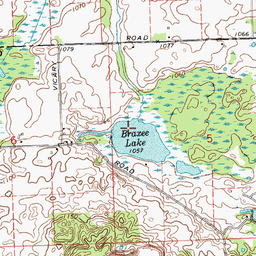 Topographic Map of Crego Cemetery (historical), MI