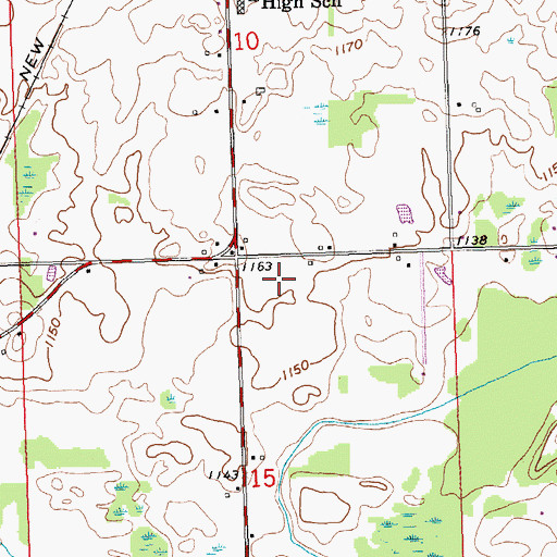 Topographic Map of Holcomb Cemetery (historical), MI
