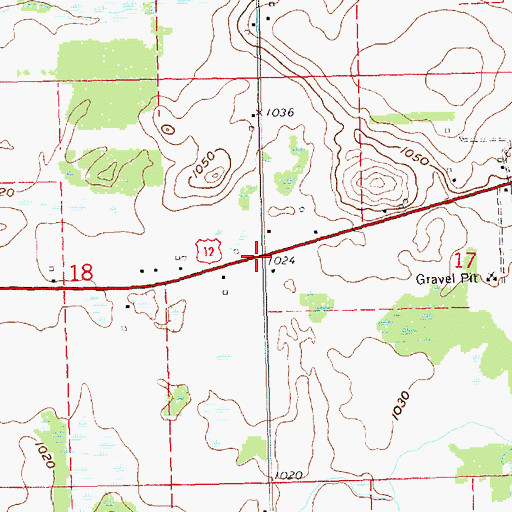 Topographic Map of Layton Grave, MI