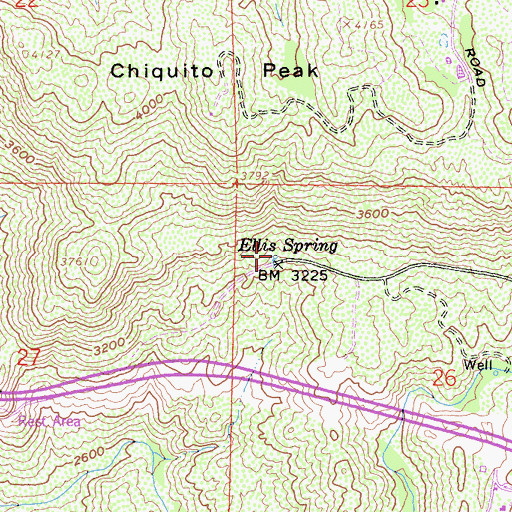 Topographic Map of Ellis Spring, CA