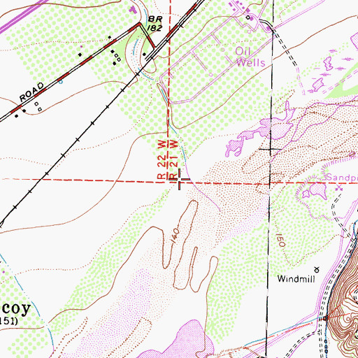 Topographic Map of Ellsworth Barranca, CA