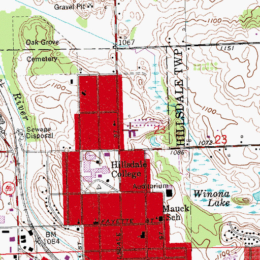 Topographic Map of Waterman Residence, MI