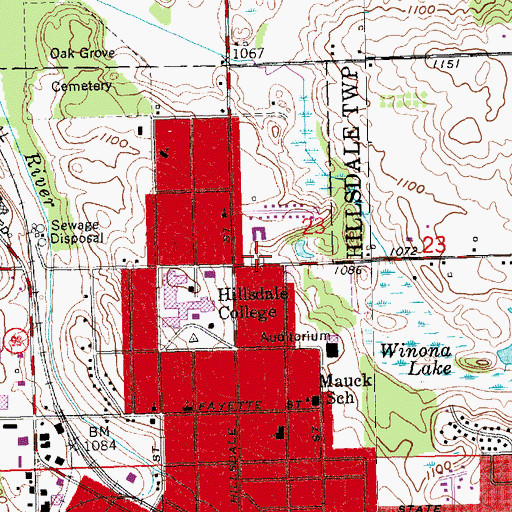 Topographic Map of Olds Residence, MI