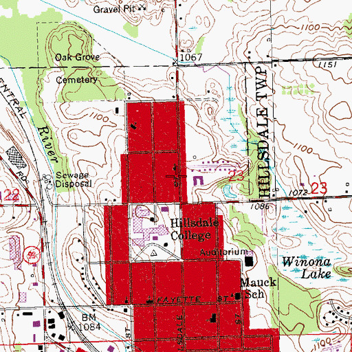 Topographic Map of Pi Beta Pi House, MI
