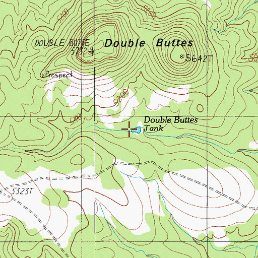 Topographic Map of Double Butte Tank, AZ