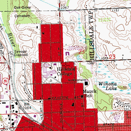 Topographic Map of Chi Omega House, MI