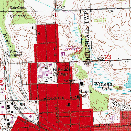 Topographic Map of Benzing Residence, MI