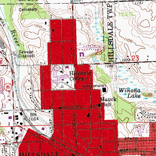 Topographic Map of Mary Randall Preschool, MI