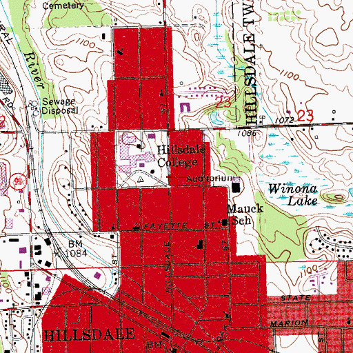 Topographic Map of Kappa Kappa Gamma House, MI