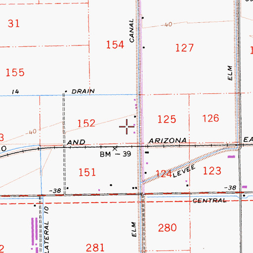 Topographic Map of Elm Canal, CA