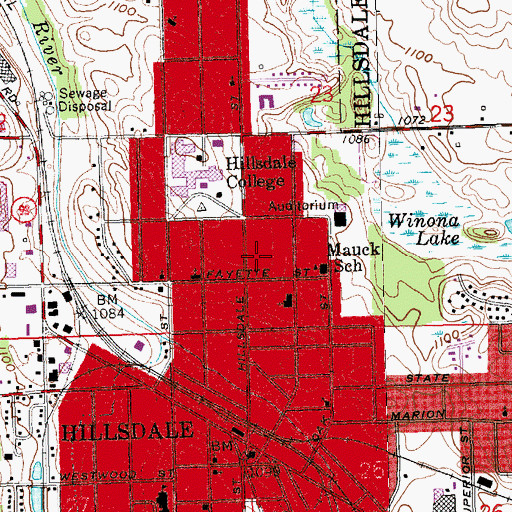Topographic Map of Ambler Health Center, MI