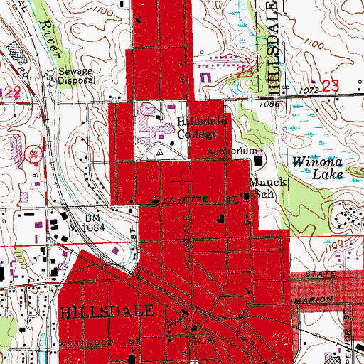 Topographic Map of Dow Residence, MI