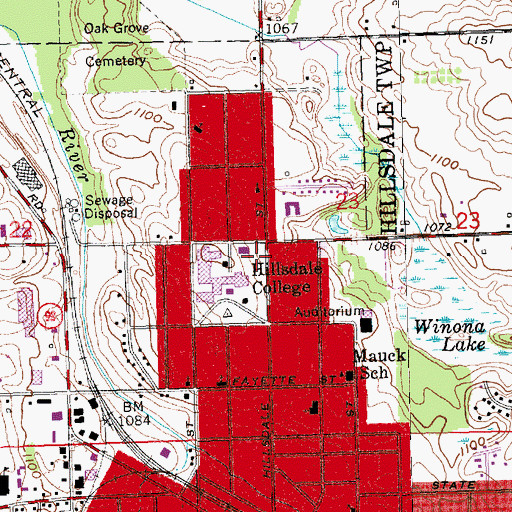 Topographic Map of Grewcock Student Union, MI