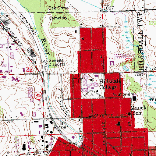 Topographic Map of Simpson Residence, MI
