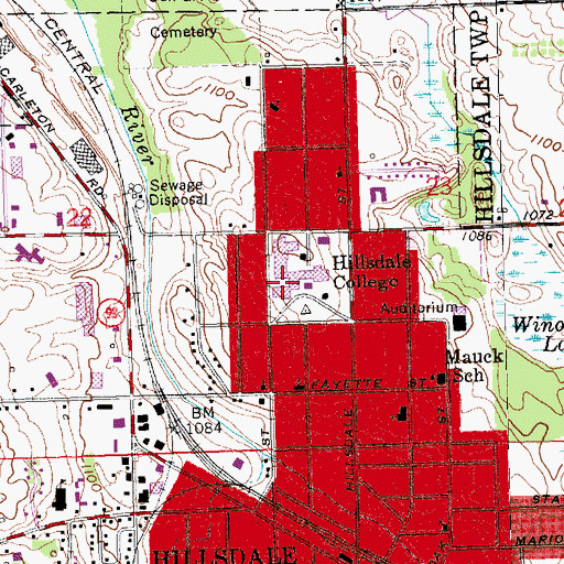 Topographic Map of Dow Science Building, MI