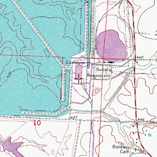 Topographic Map of Baldwin Energy Complex, IL