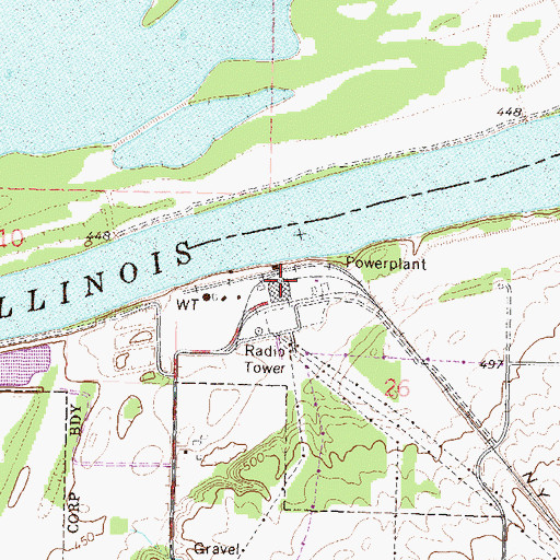 Topographic Map of Hennepin Power Station, IL