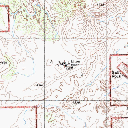 Topographic Map of Elton Mine, CA