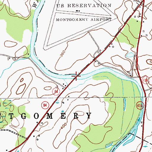 Topographic Map of Bodine's Bridge, NY