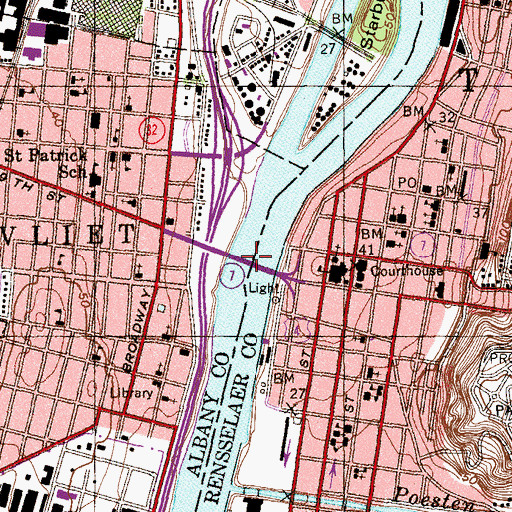 Topographic Map of Congress Street Bridge, NY