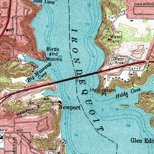 Topographic Map of Irondequoit Bay Bridge, NY