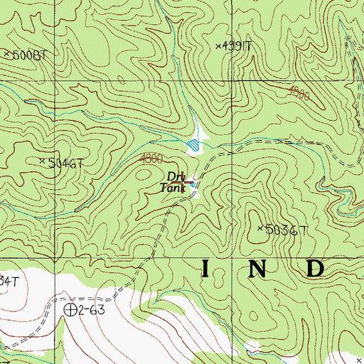 Topographic Map of Dry Tank, AZ