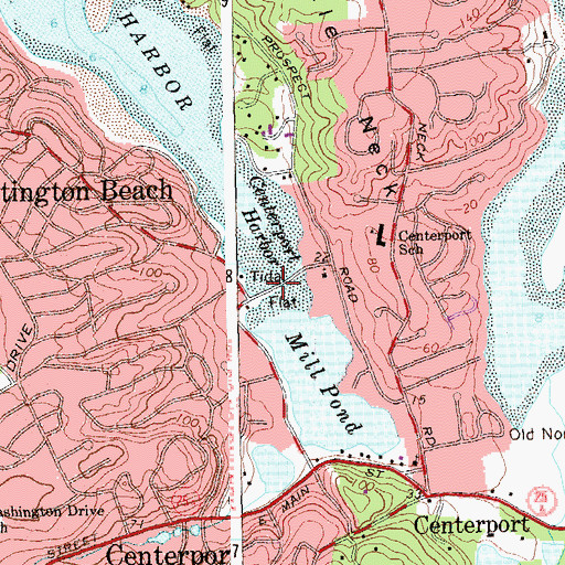 Topographic Map of Mill Dam Bridge, NY